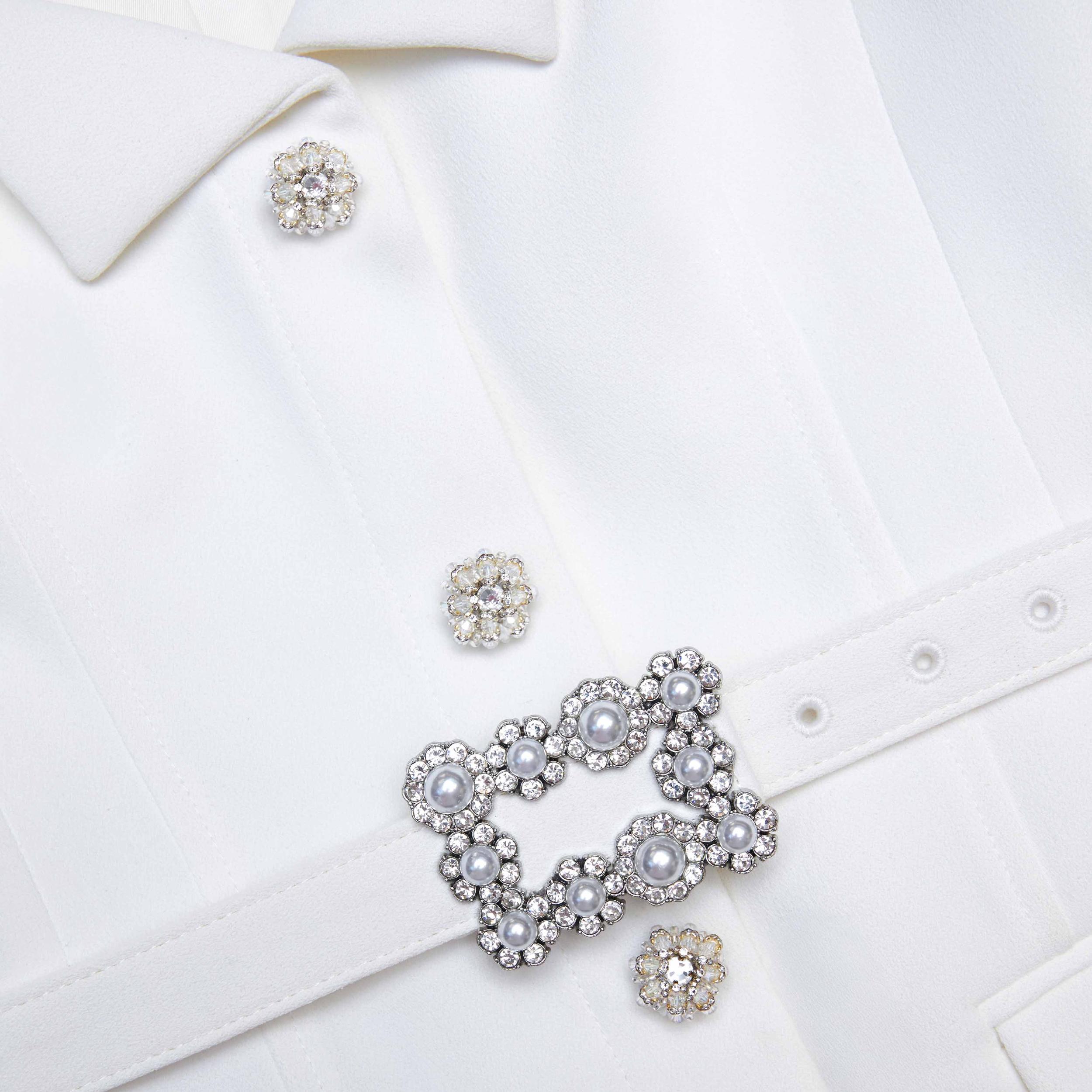 White Crepe Chiffon Midi Dress Product Image