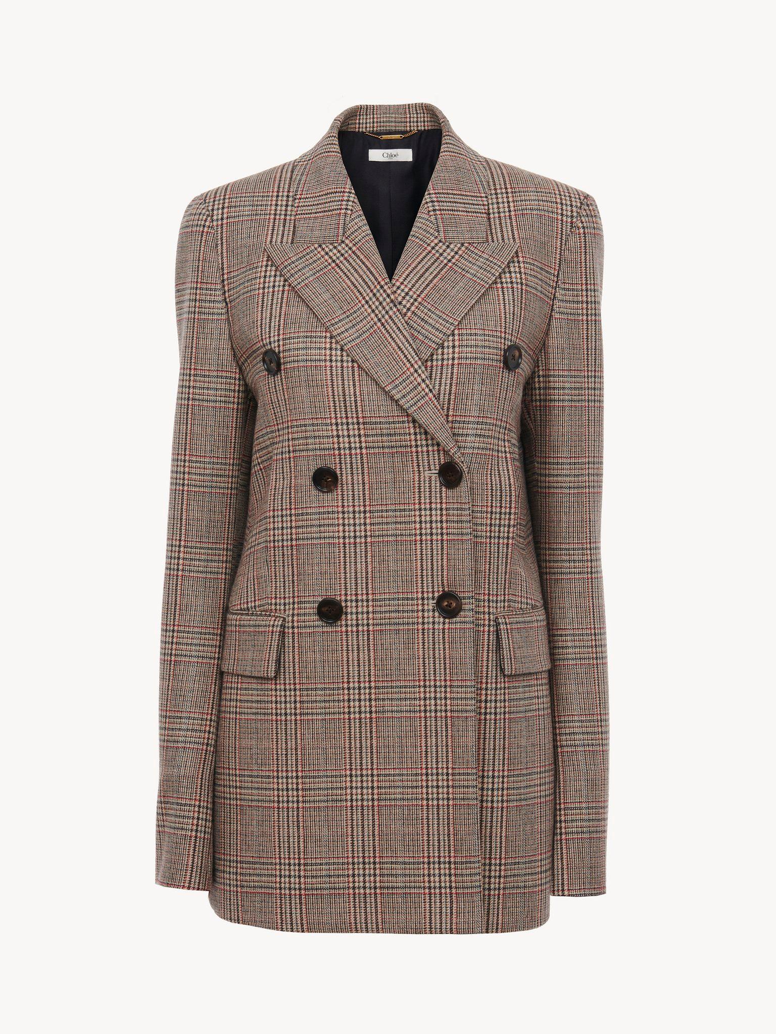 Tailored jacket in Prince of Wales wool Product Image