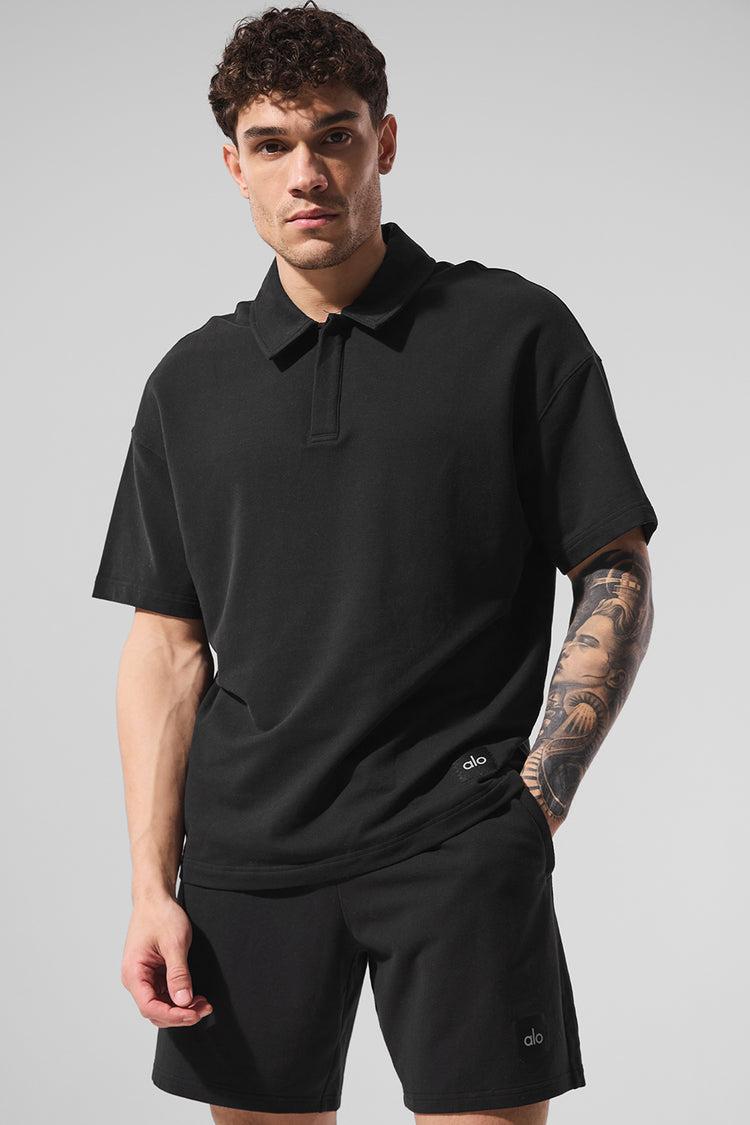 Double Take Short Sleeve Polo - Black Male Product Image