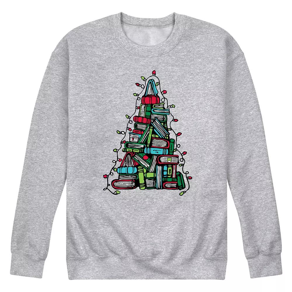 Men's Book Christmas Tree Fleece Sweatshirt,  Product Image