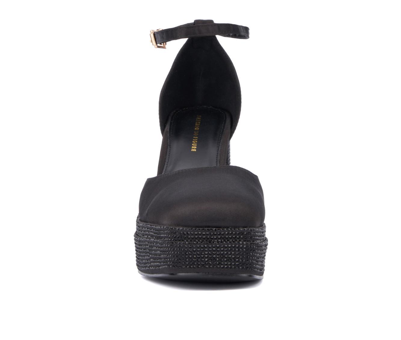 Women's Fashion to Figure Martine 2 Gemmed Wide Width Platform Pumps Product Image