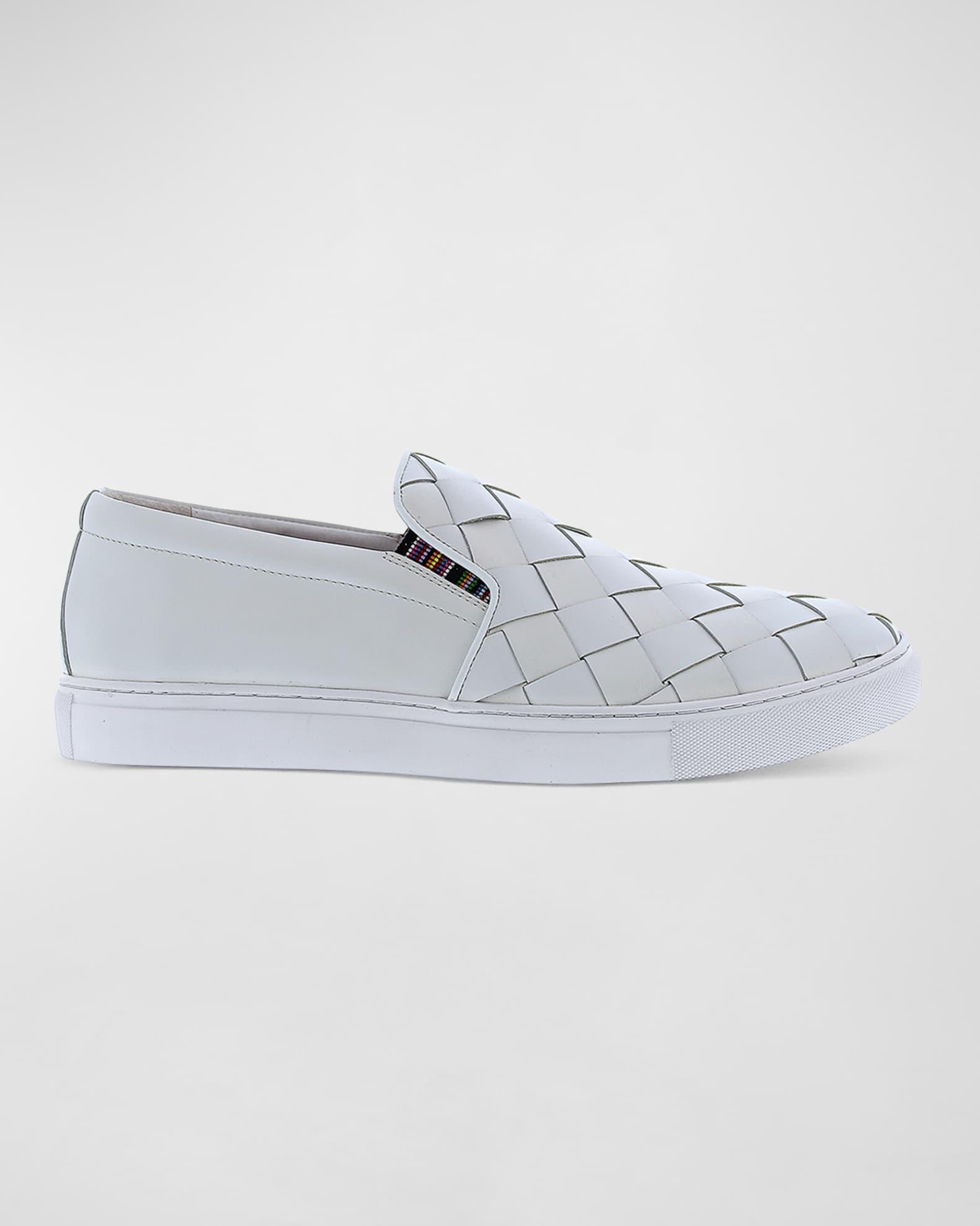 Men's Erosion Woven Leather Low-Top Sneakers Product Image