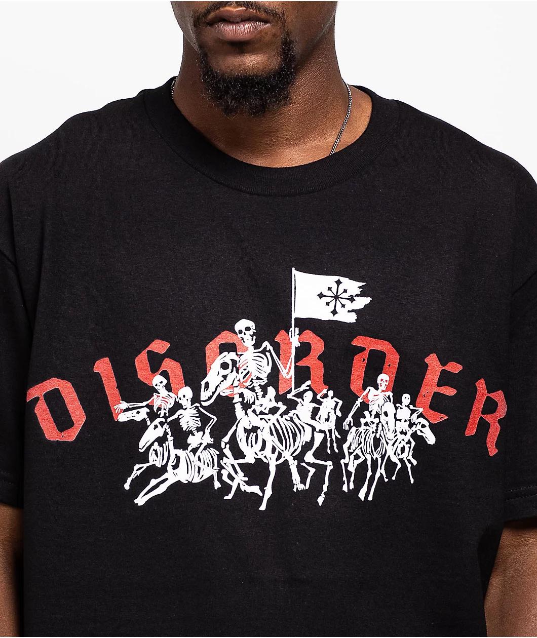 Disorder Skeleton Calvary Black T-Shirt Product Image