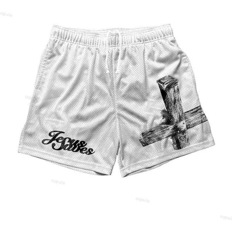 Sopula Jesus Saves Print Mesh Shorts Product Image