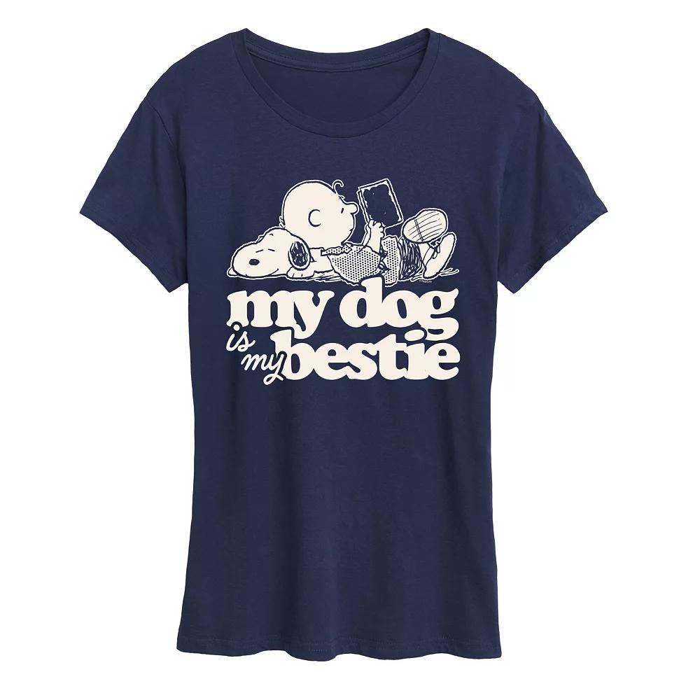 Women's Peanuts Snoopy & Charlie Brown My Dog Is My Bestie Graphic Tee,  Product Image