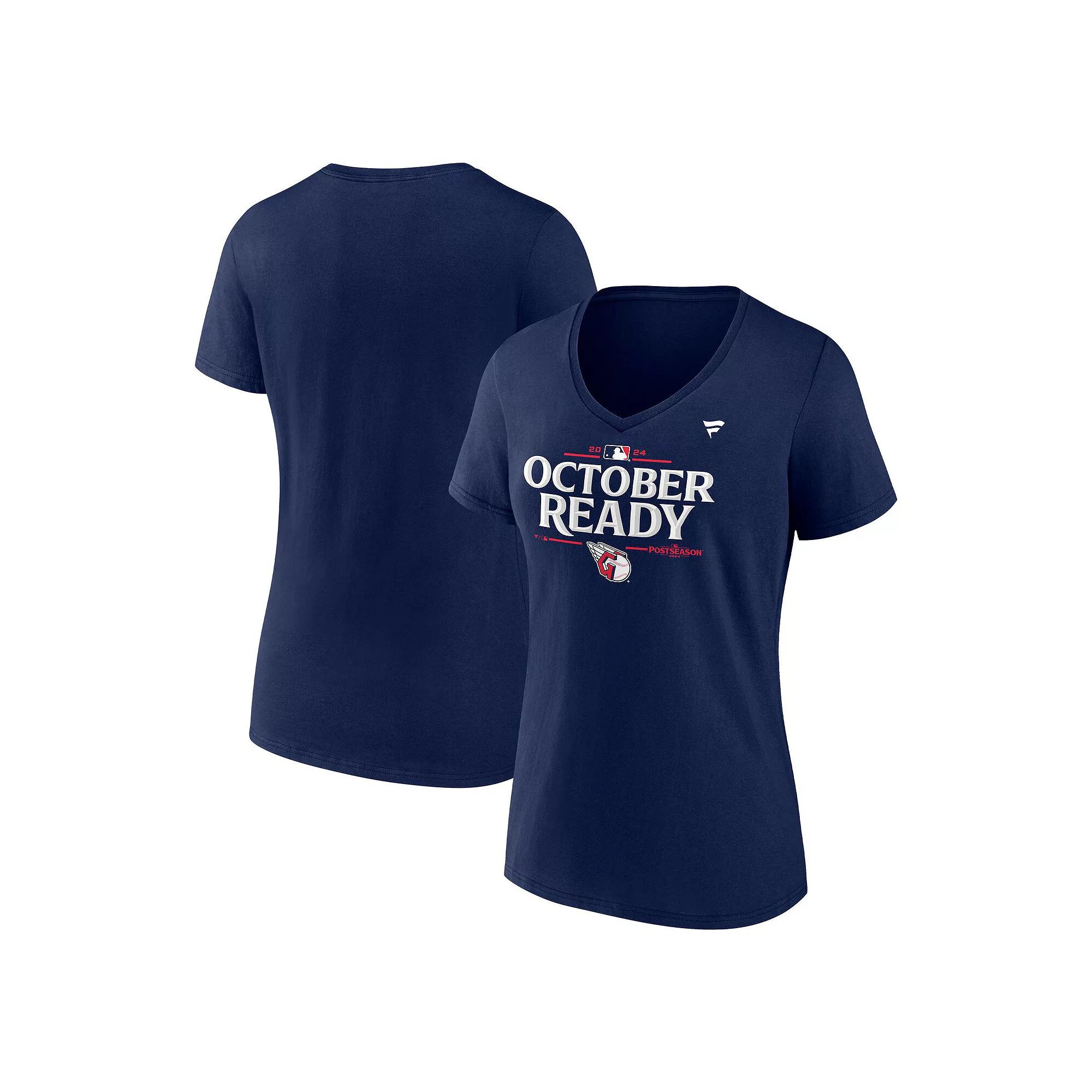 Women's Fanatics Navy Cleveland Guardians 2024 MLB Postseason Plus Size Locker Room V-Neck T-Shirt, Size: 4XL, Grd Blue Product Image