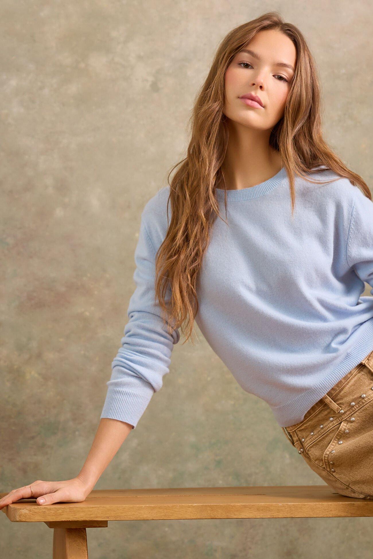 Marigold Cashmere Crew Neck Sweater Product Image