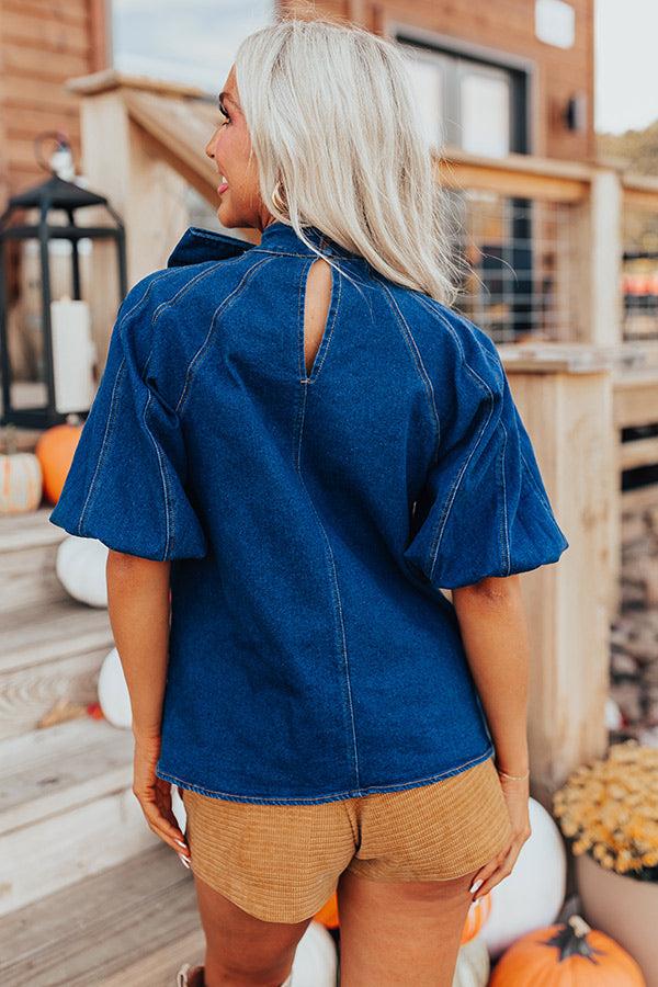 Plane to Portofino Denim Top Product Image