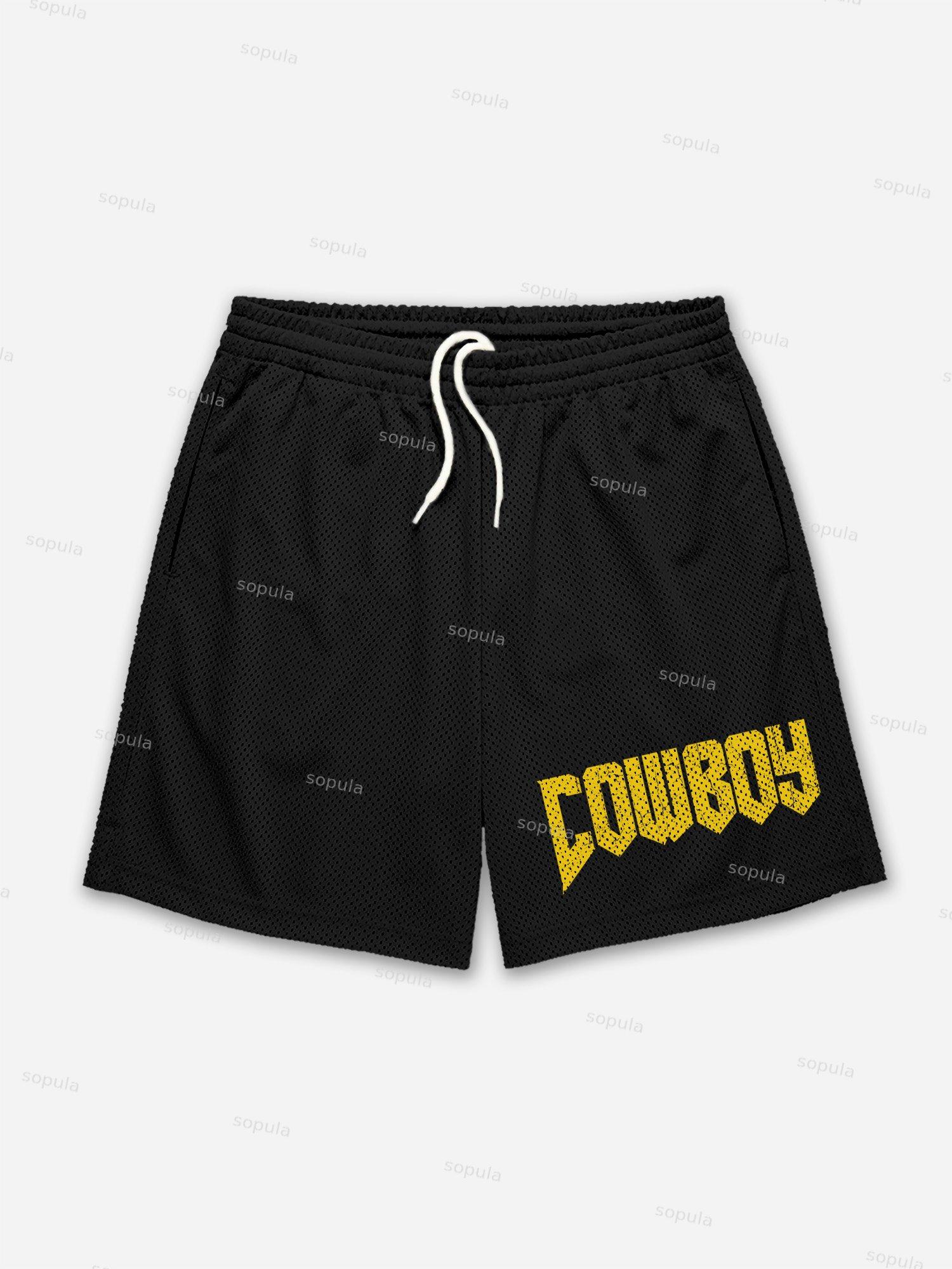 Sopula Cowboy Rodeo Dreams Print Mesh Shorts Product Image