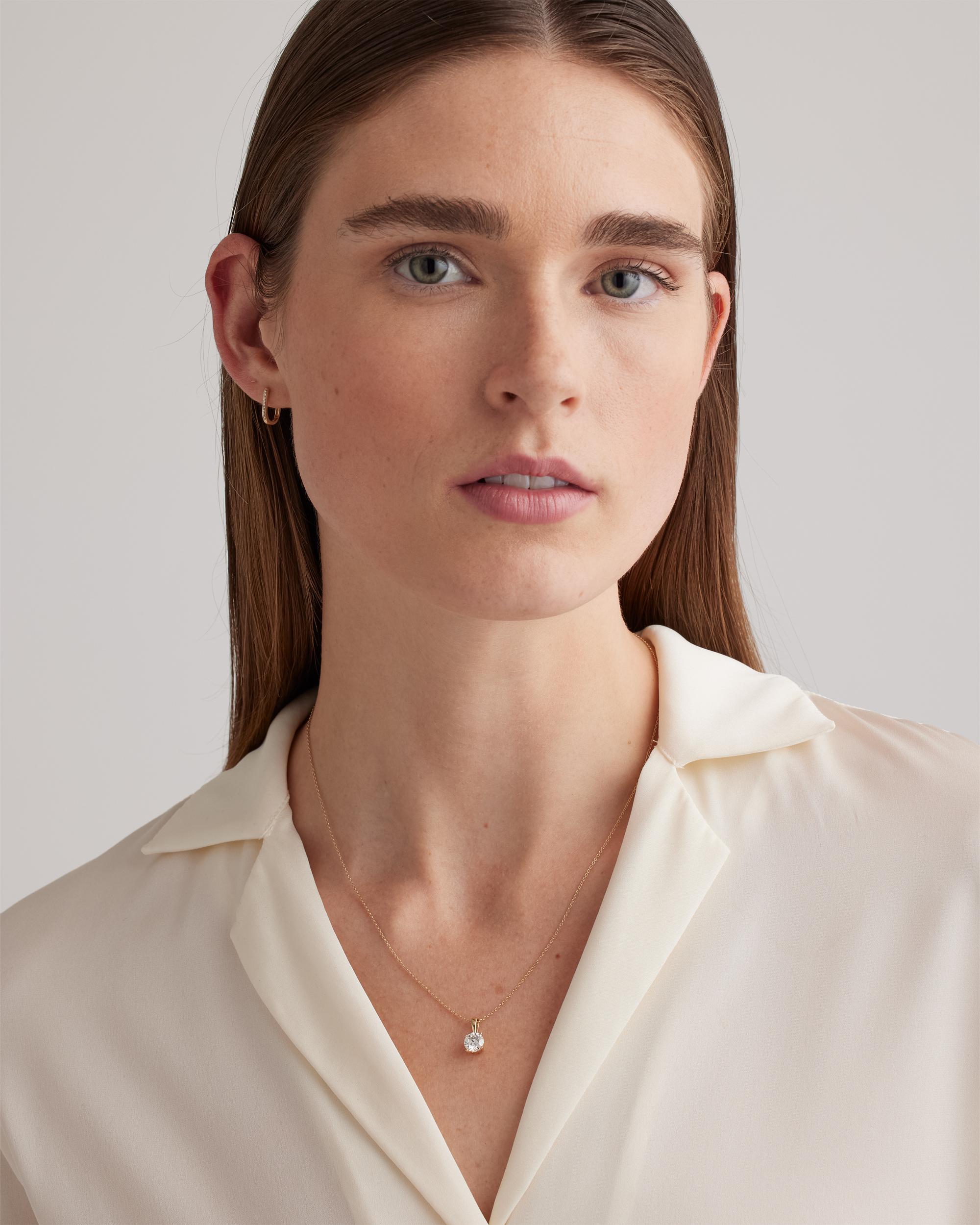 Quince | Women's 14K Gold Lab Grown Diamond Solitaire Necklace Product Image