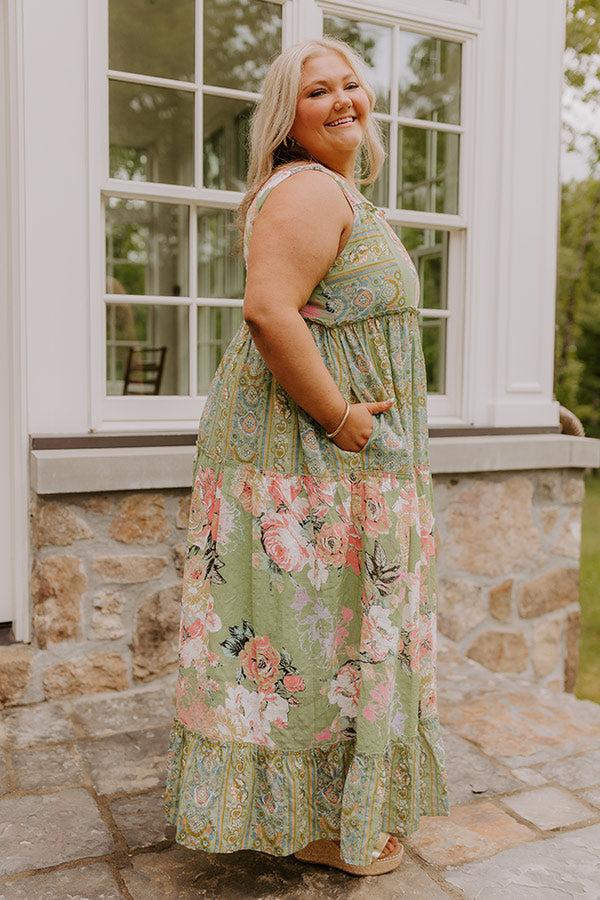 Petal Promenade Tiered Maxi Dress Curves Product Image