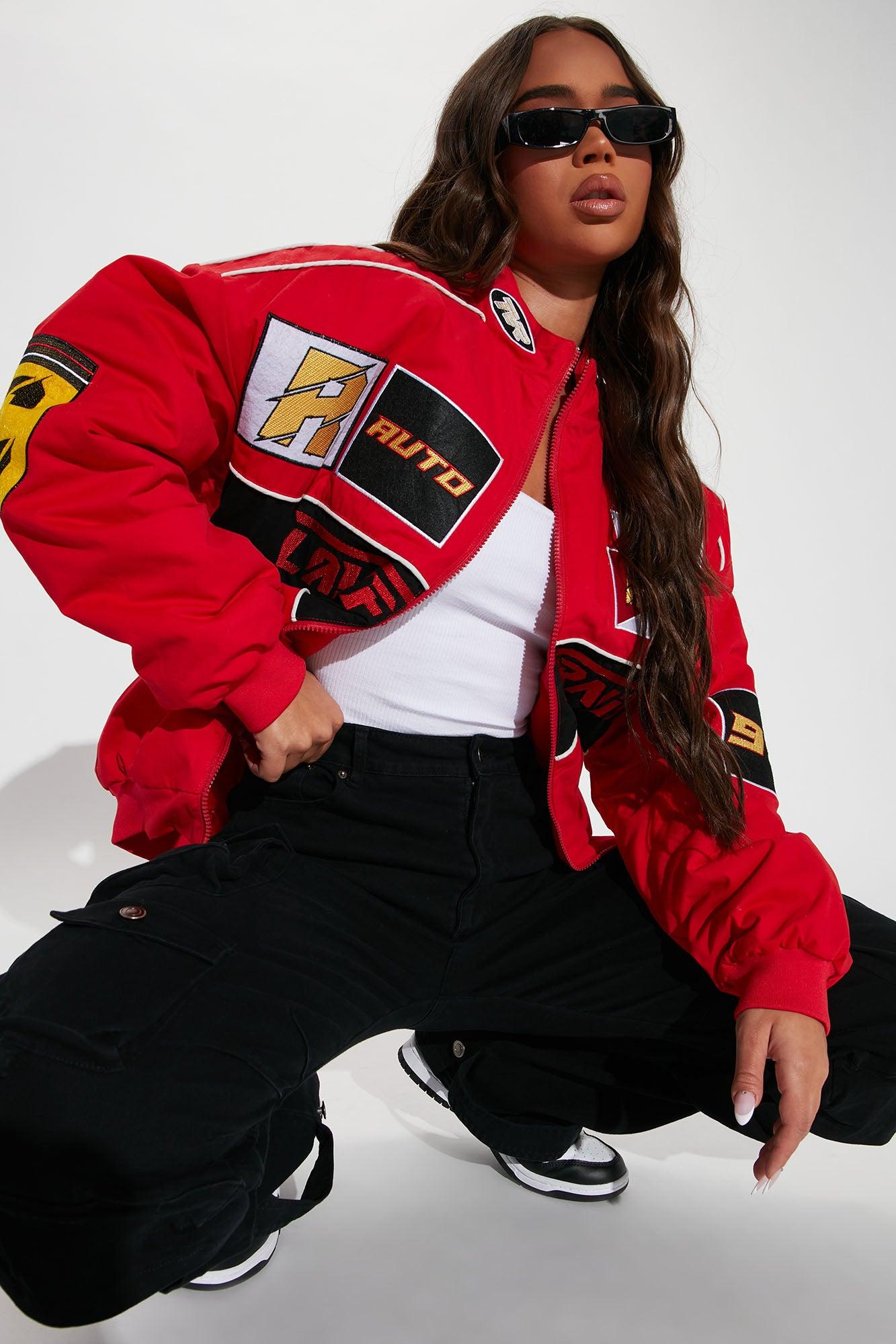 Racing Cali Bomber Jacket - Red Female Product Image