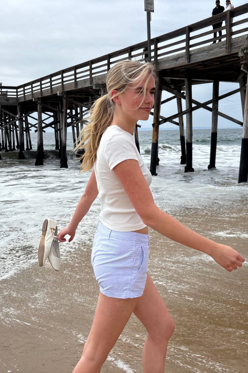 Henley Striped Shorts Product Image