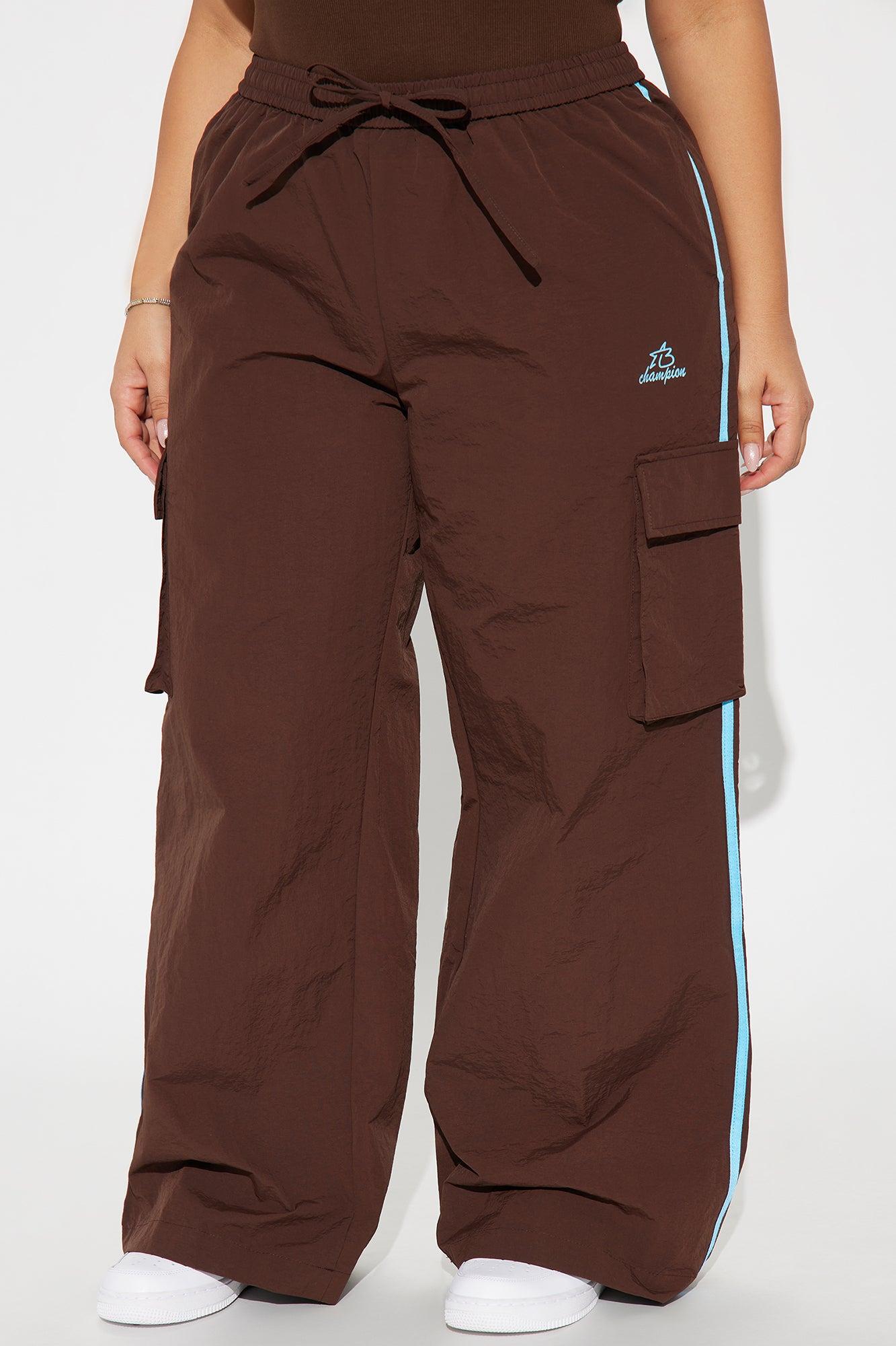 Serena Windbreaker Track Pant - Chocolate/Combo Product Image