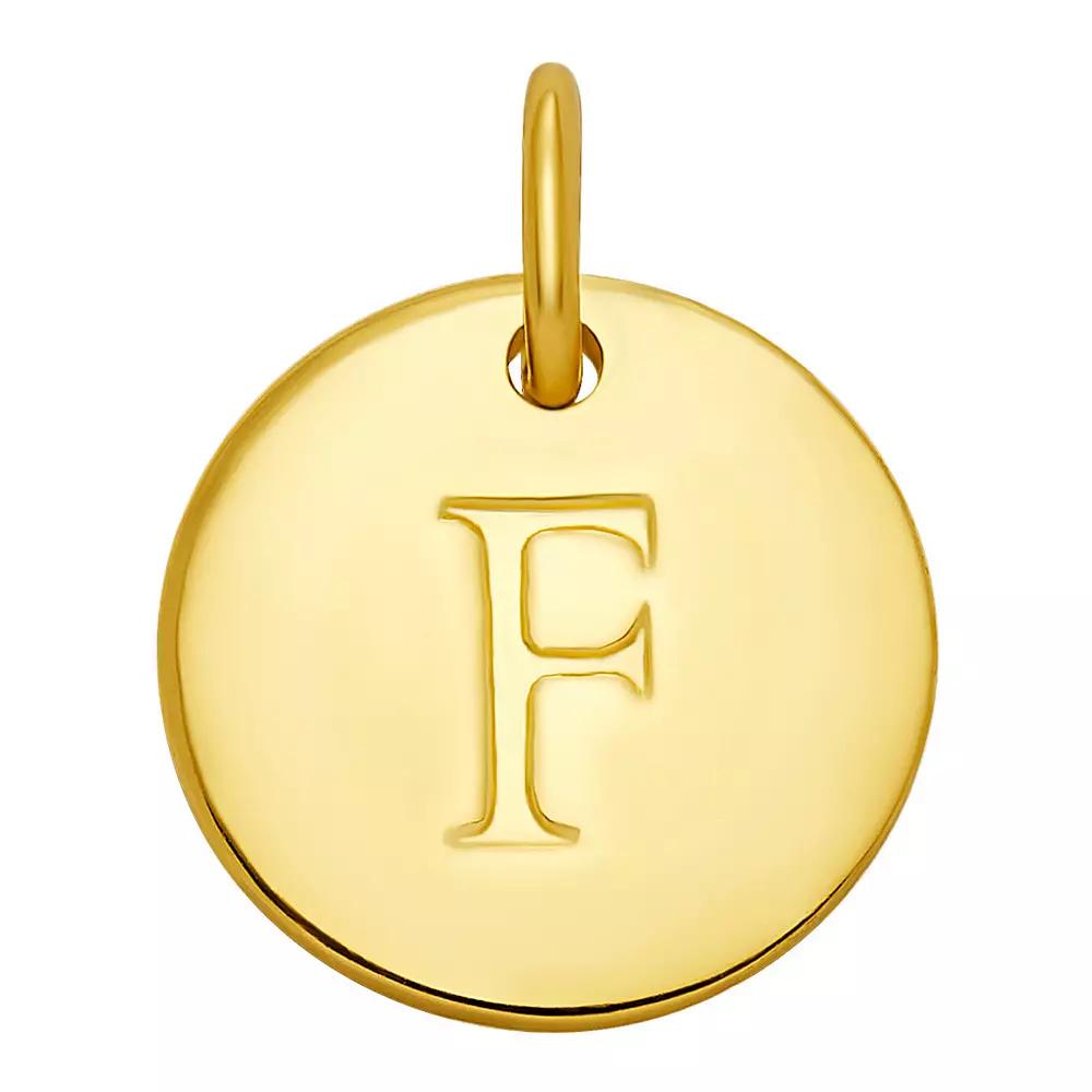 PRIMROSE 18k Gold Over Sterling Silver Letter Disc Charm, Women's, Gold Over Sterling D Product Image