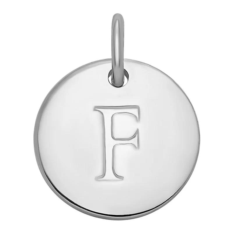 PRIMROSE Sterling Silver Letter Disc Charm, Women's, Sterling Silver F Product Image