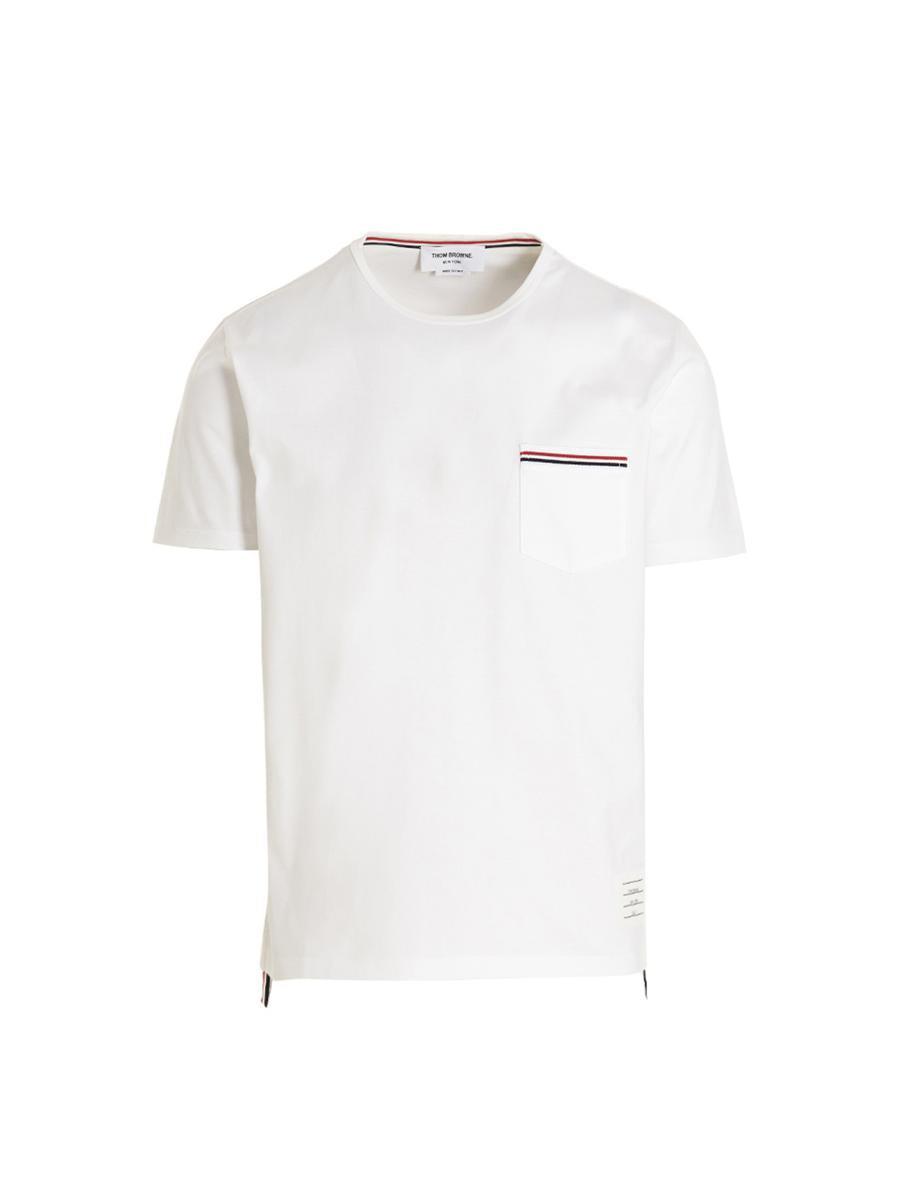 THOM BROWNE Oversized Pocket T-shirt Clothing In White Product Image