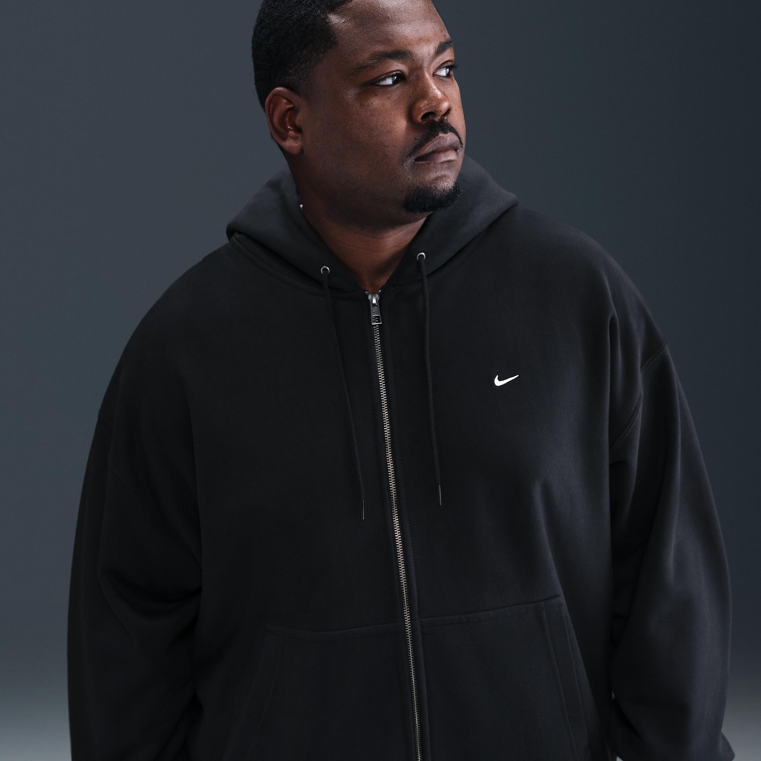 Nike Mens Solo Swoosh Full-Zip Fleece Hoodie | HV1084-010 Product Image