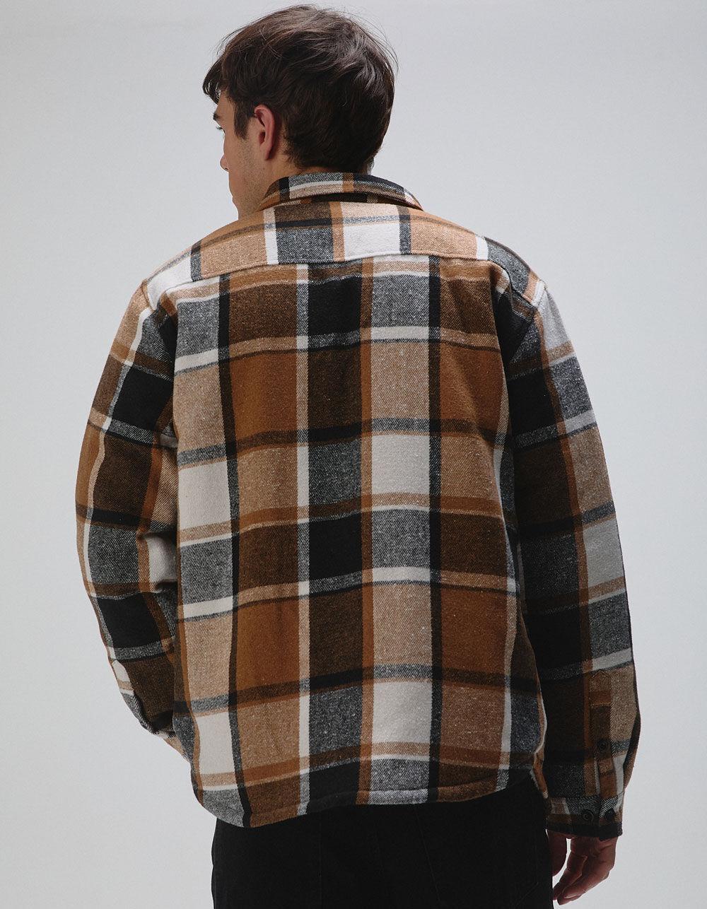 RSQ Mens Plaid Sherpa Jacket - TAN Product Image