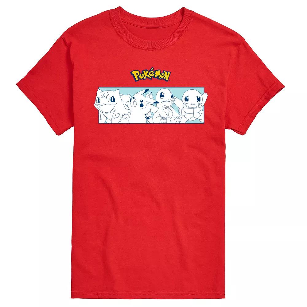 Men's Pokemon Starters Stripe Graphic Tee,  Product Image
