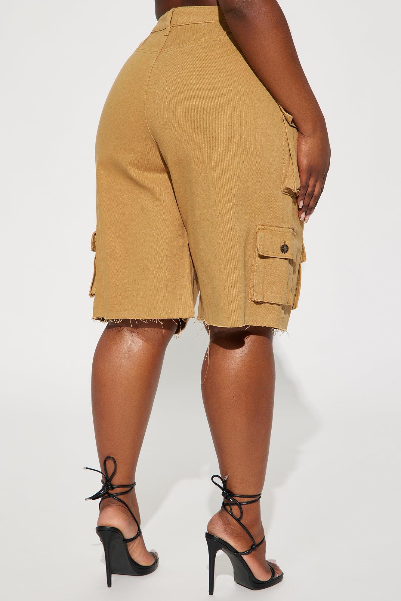 Don't Make Me Wait Cargo Bermuda Short - Khaki Product Image