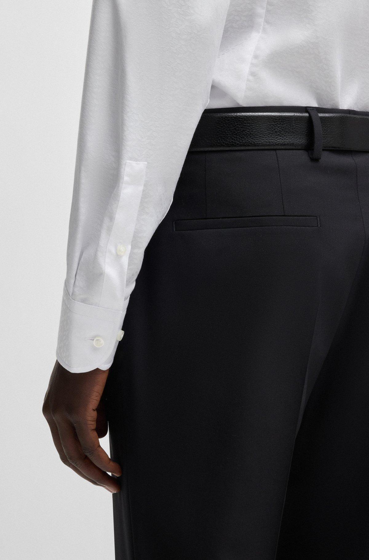 Slim-fit shirt with leaf jacquard Product Image