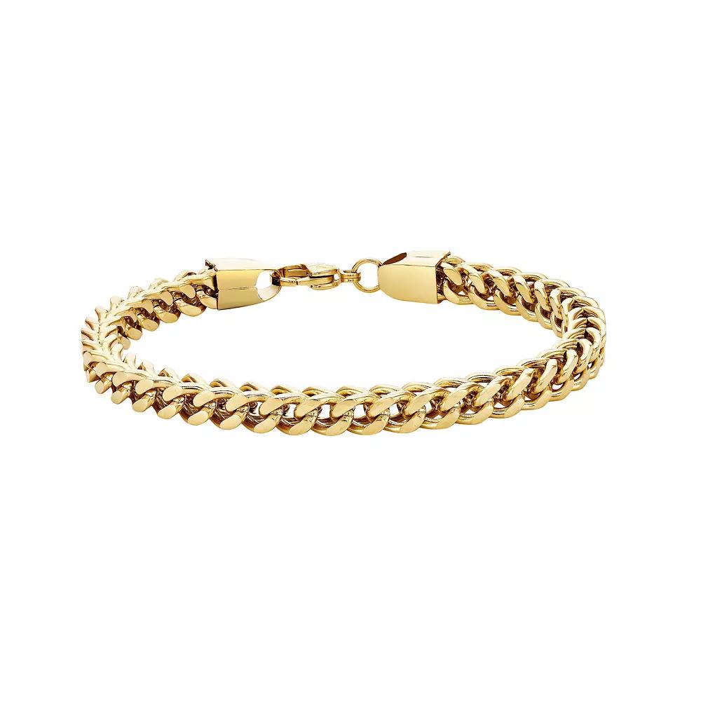 LYNX Ion-Plated Stainless Steel Foxtail Chain Bracelet, Men's, Size: 9", Gold Tone Product Image