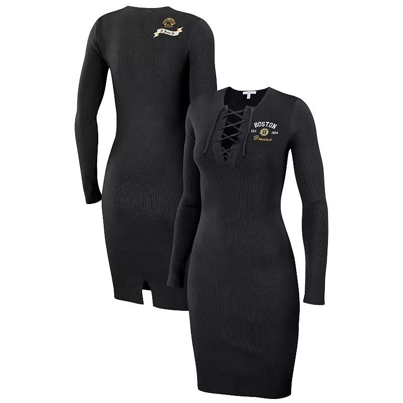 Women's WEAR by Erin Andrews Black Vegas Golden Knights Lace-Up Dress,  Product Image
