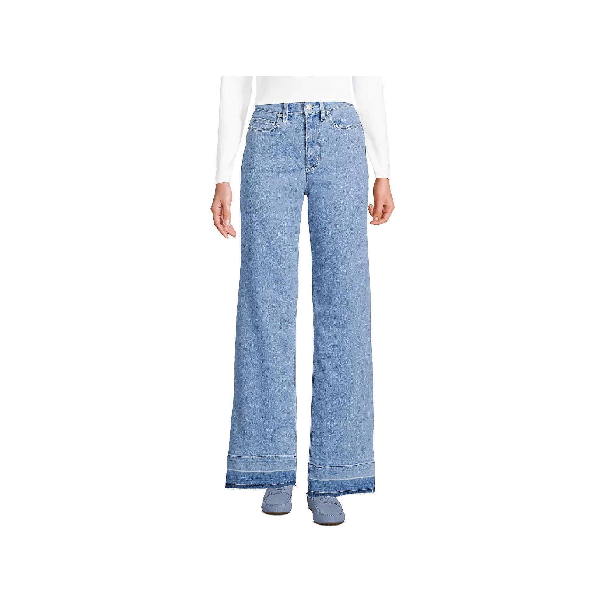 Women's Lands' End High-Rise Wide Leg Jeans,  Product Image