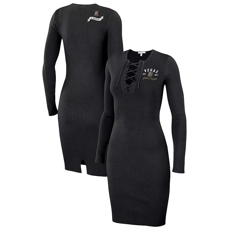 Women's WEAR by Erin Andrews Black Vegas Golden Knights Lace-Up Dress,  Product Image