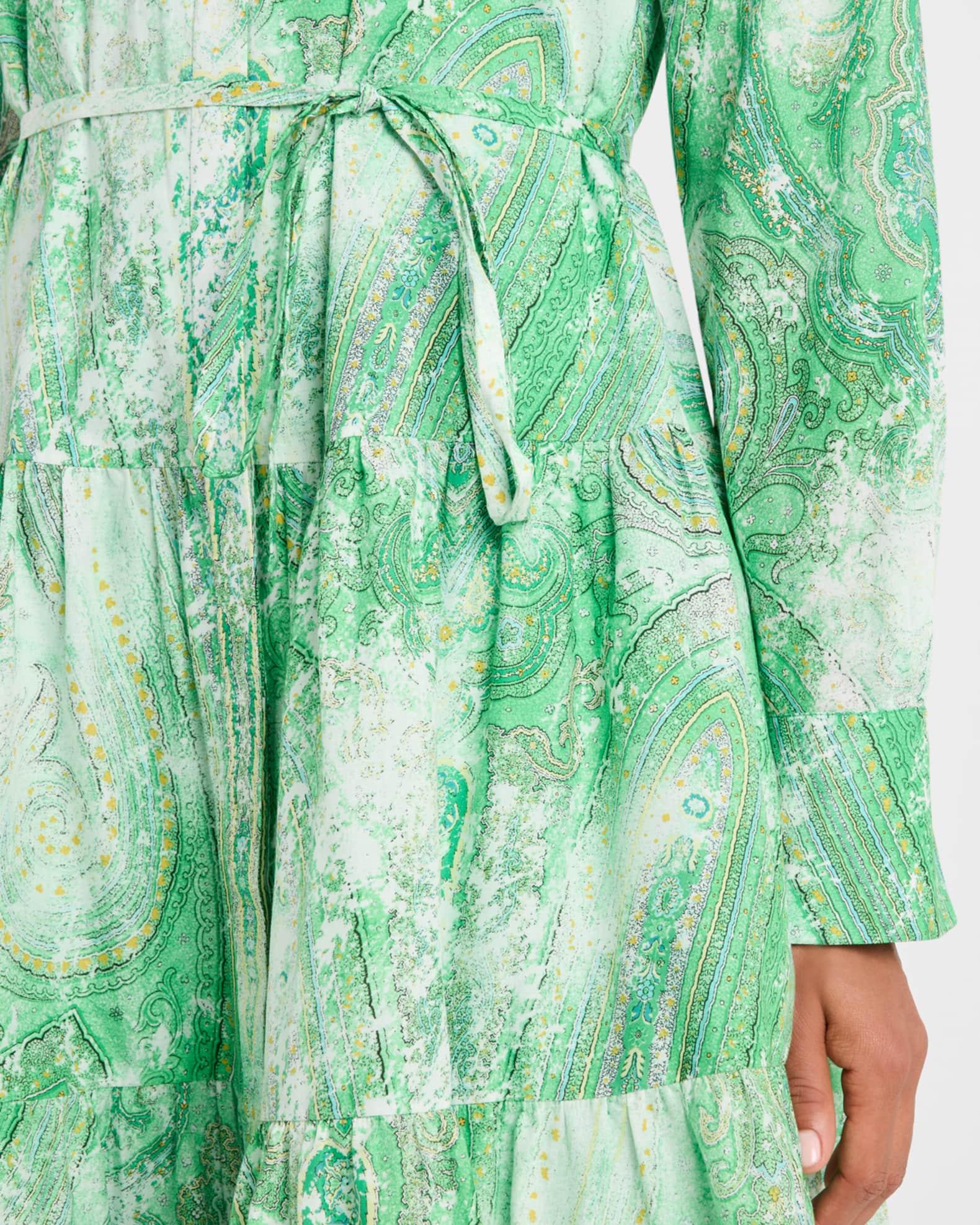Jelani Tiered Paisley-Print Midi Shirtdress Product Image