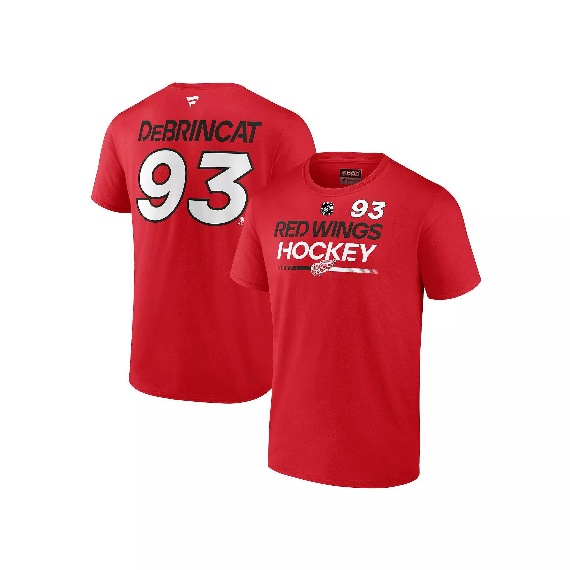 Men's Fanatics Branded Alex DeBrincat Red Detroit Red Wings Authentic Pro Prime Name & Number T-Shirt, Size: XL Product Image