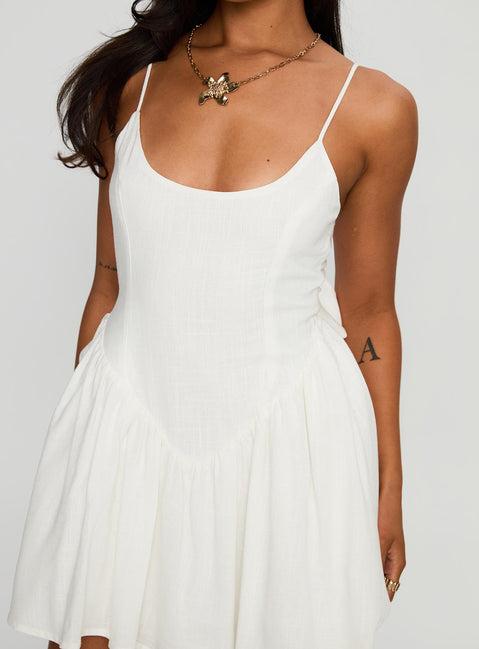 Angel Wings Tie Up Mini Dress White Product Image