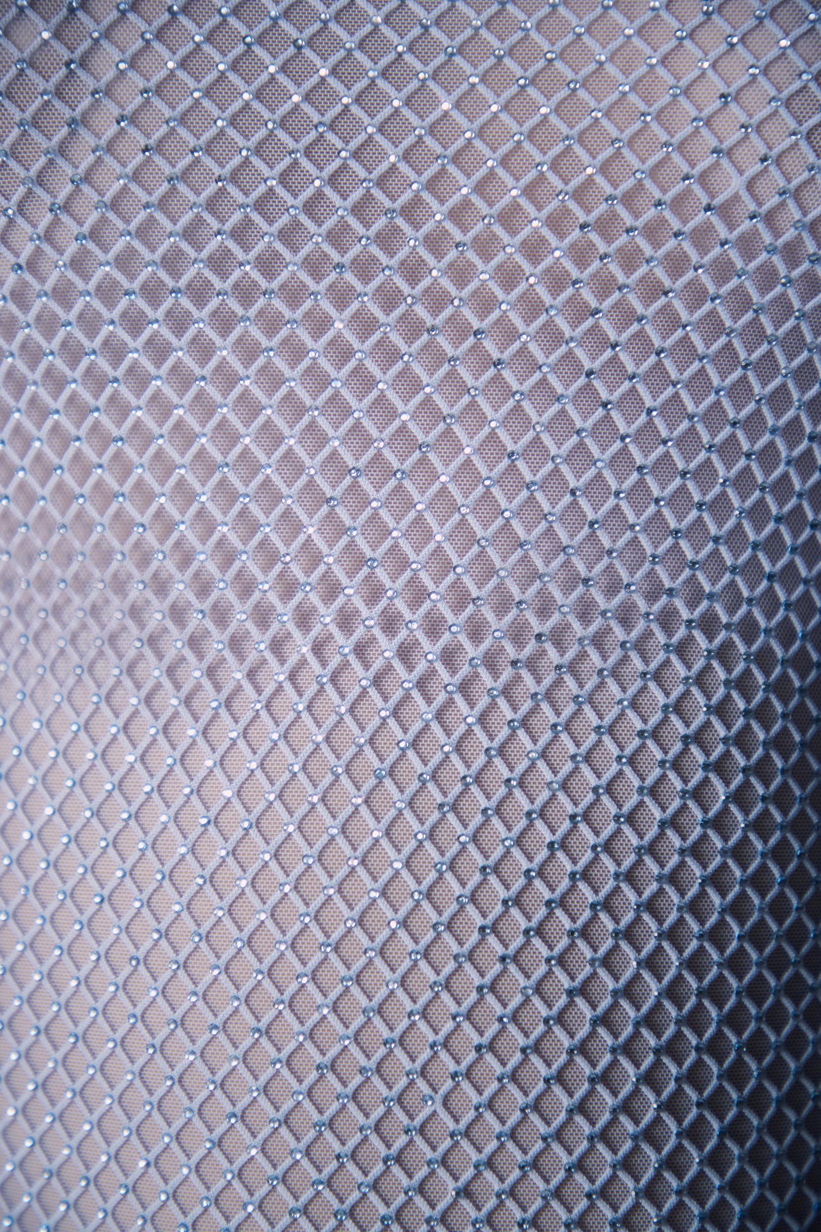 Embellished Long Sleeve Maxi Dress in Blue Product Image