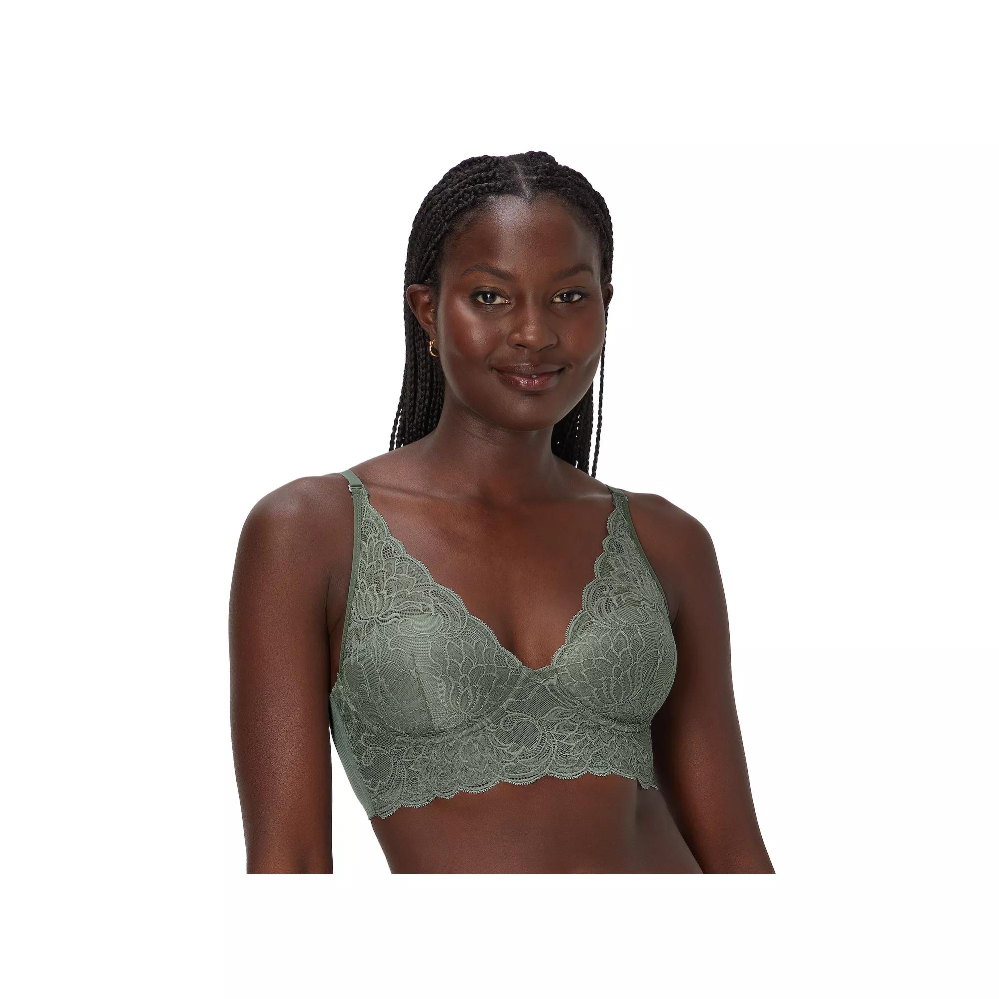 Maidenform® Lightly Lined Convertible Lace Bralette DM1188, Women's, Size: 38 B, Silver Green Product Image