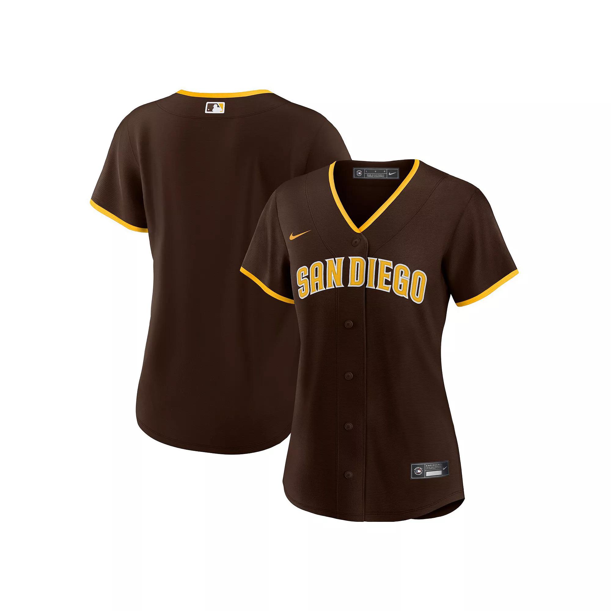 Women's Nike Brown San Diego Padres Road Replica Team Jersey, Size: Small Product Image