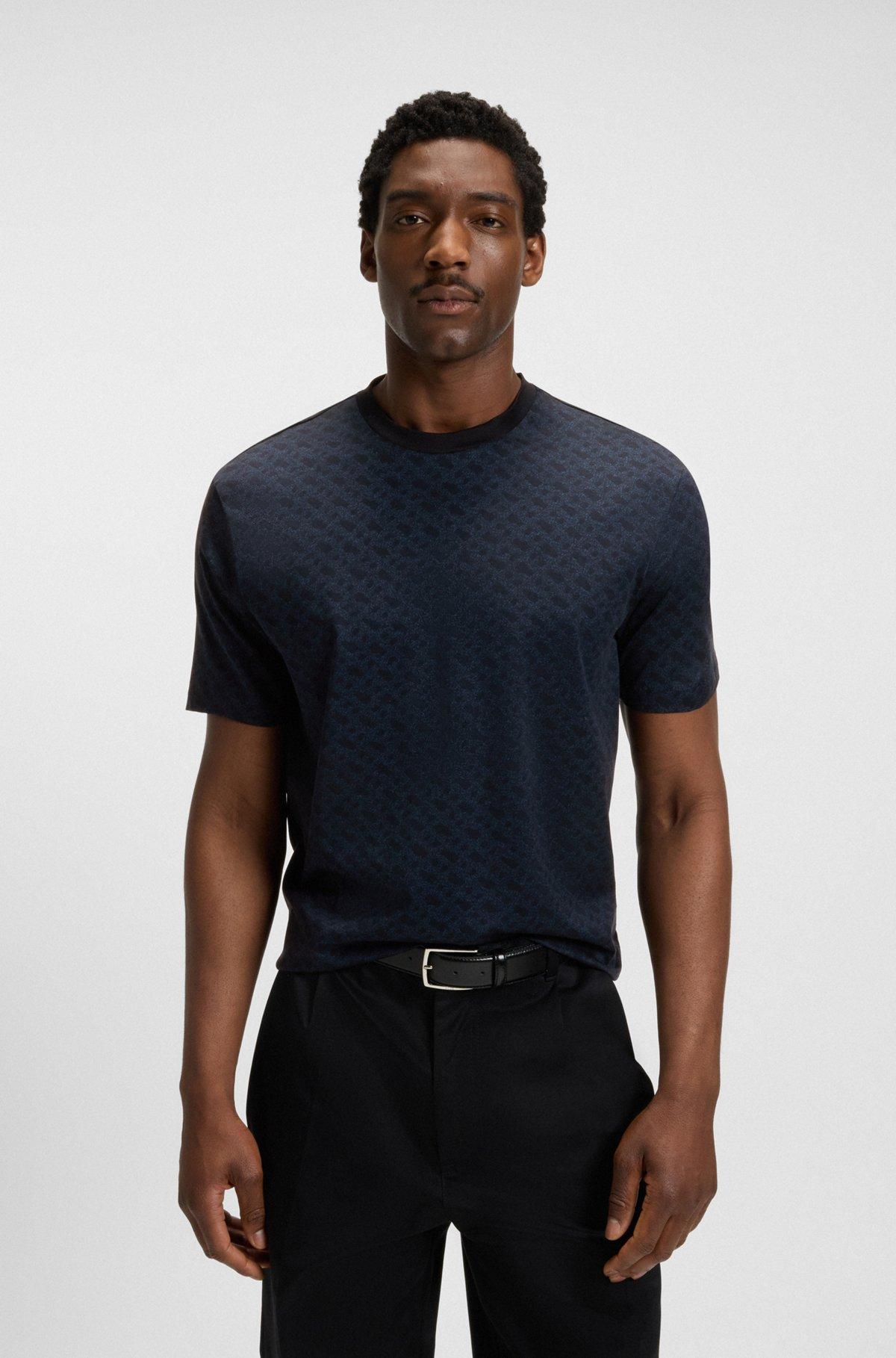 Cotton T-shirt with all-over printed monograms Product Image