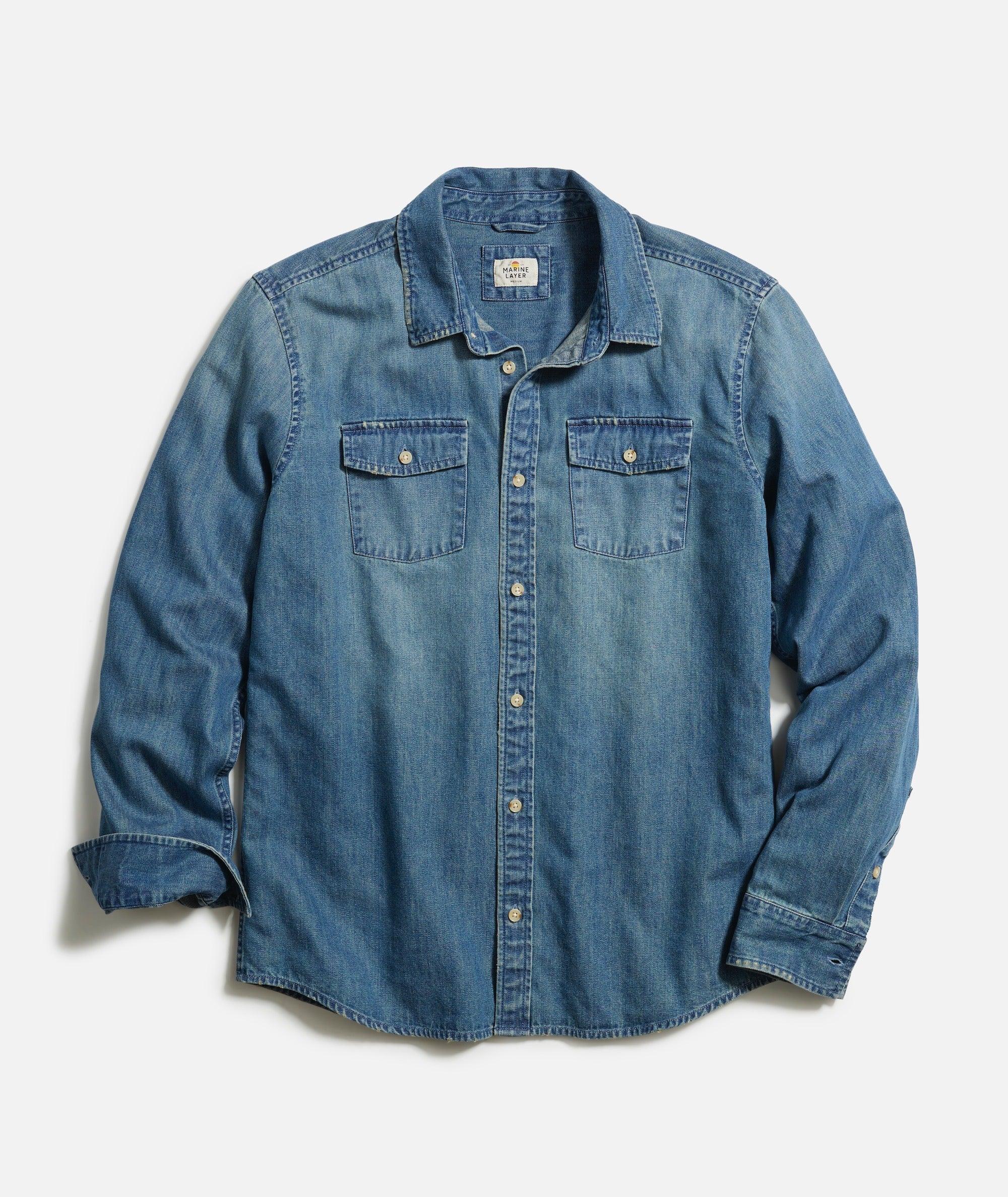 Long Sleeve Classic Denim Shirt Product Image