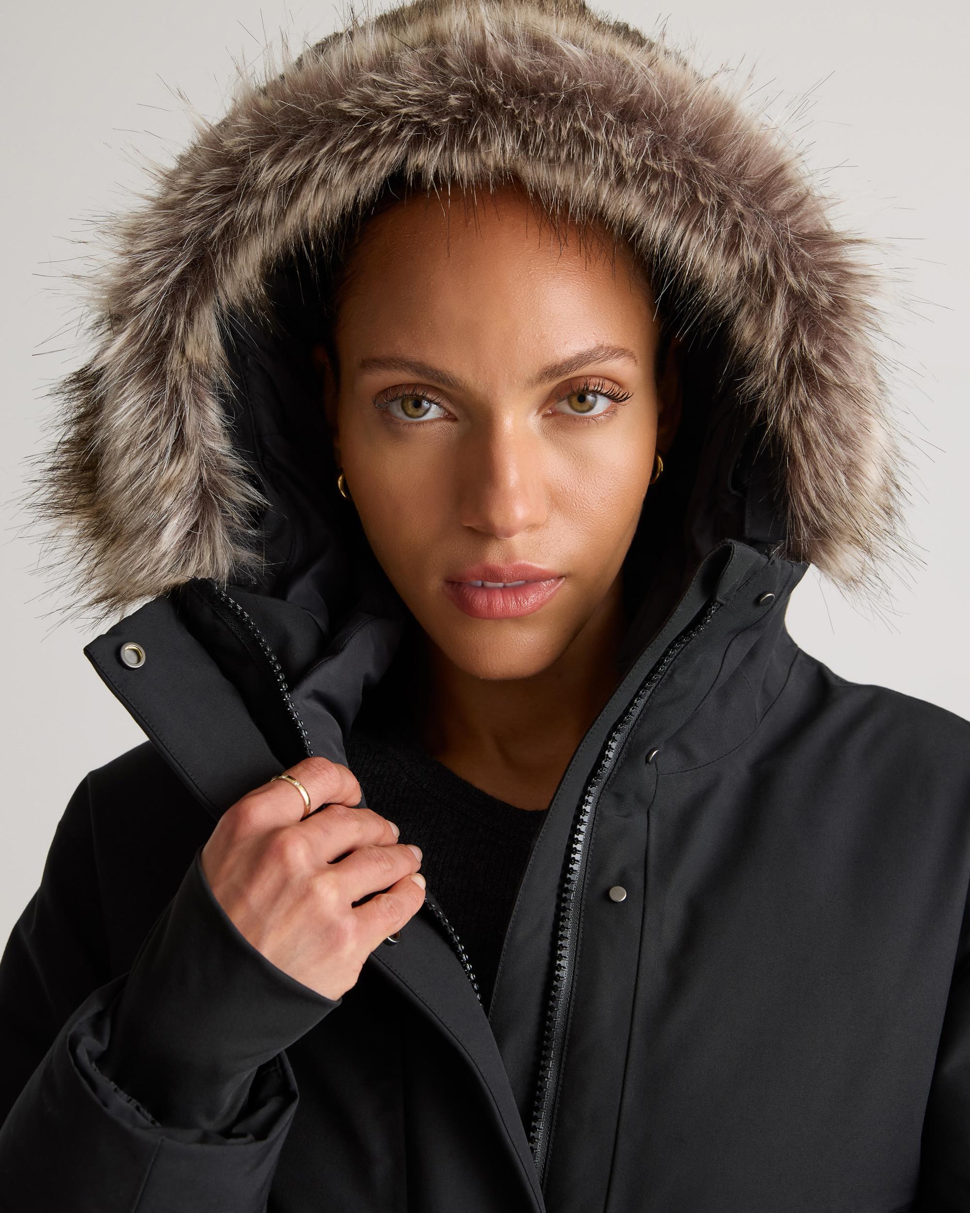 Quince | Women's Responsible Down Hooded Long Parka Size XL, Recycled Polyester Product Image