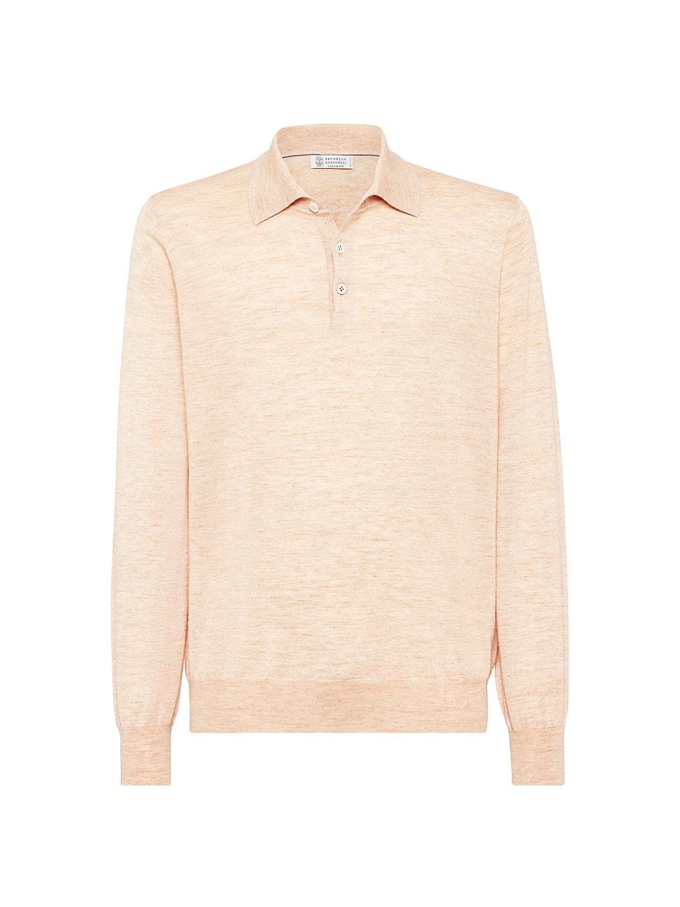 Mens Cashmere, Silk, and Linen Polo Sweater Product Image