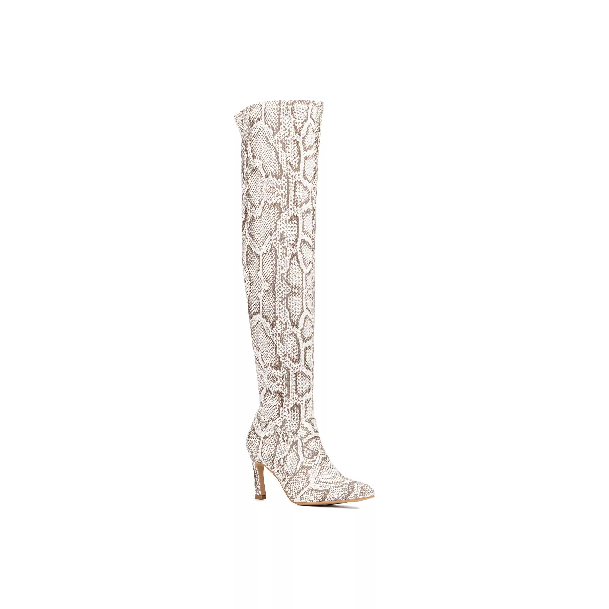 New York & Company Xena Womens Over-The-Knee Boots Ivory Product Image