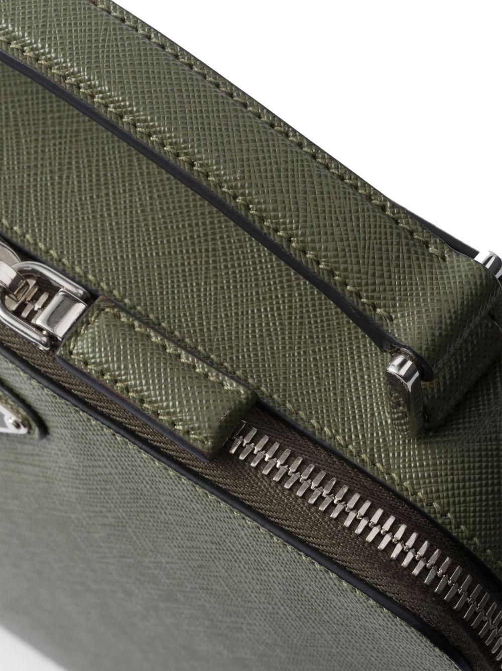 Saffiano medium enamel triangle logo two-way bag Product Image