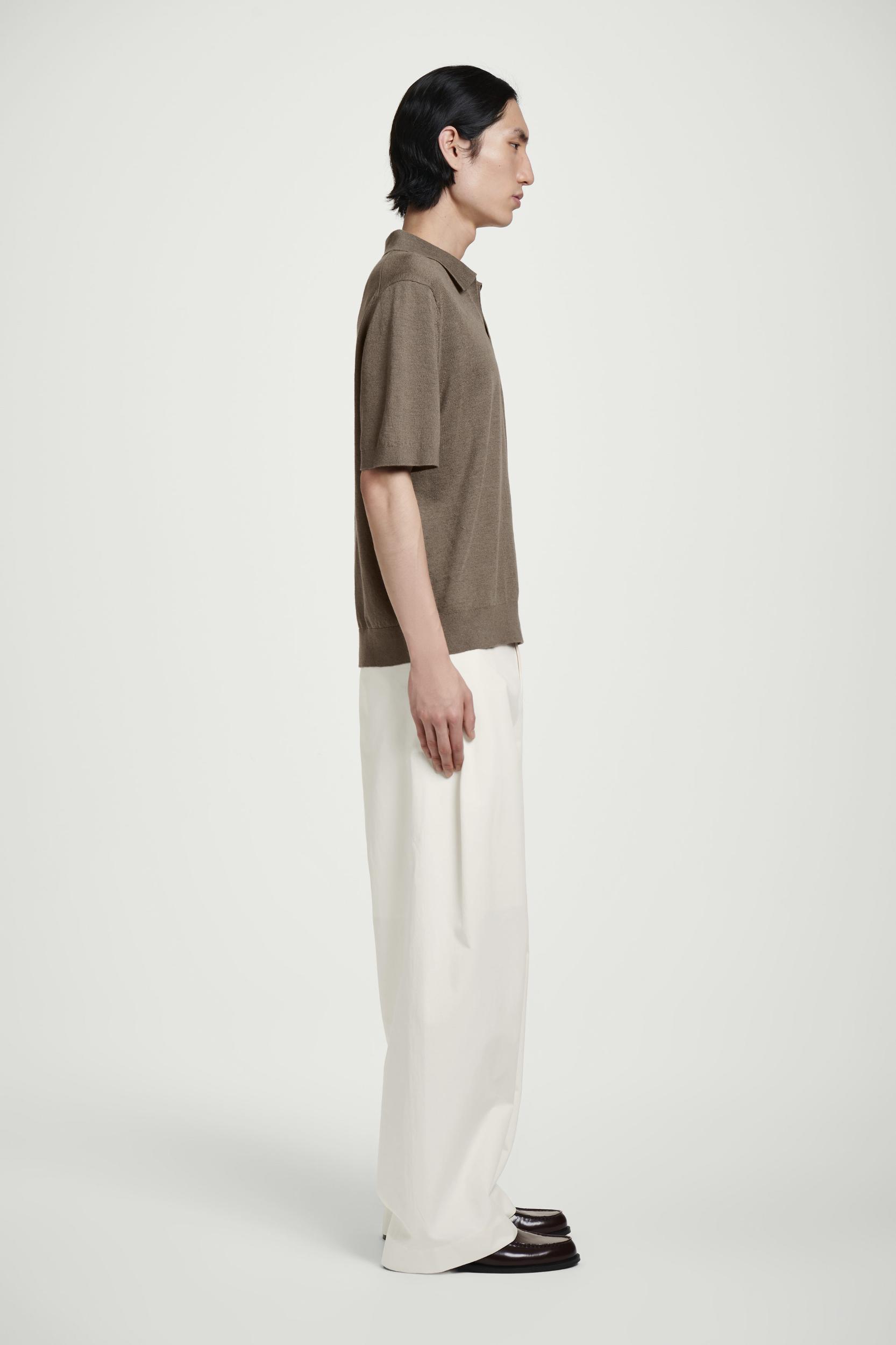 KNITTED LINEN POLO SHIRT Product Image