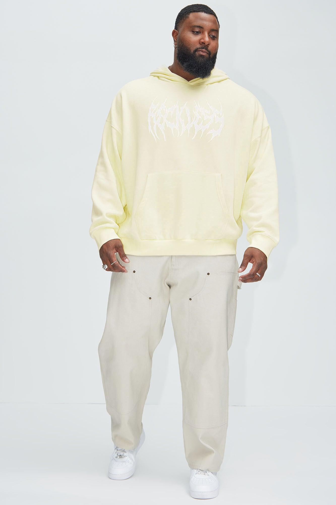 Tyson Reckless Reflective Oversized Hoodie - Cream Product Image
