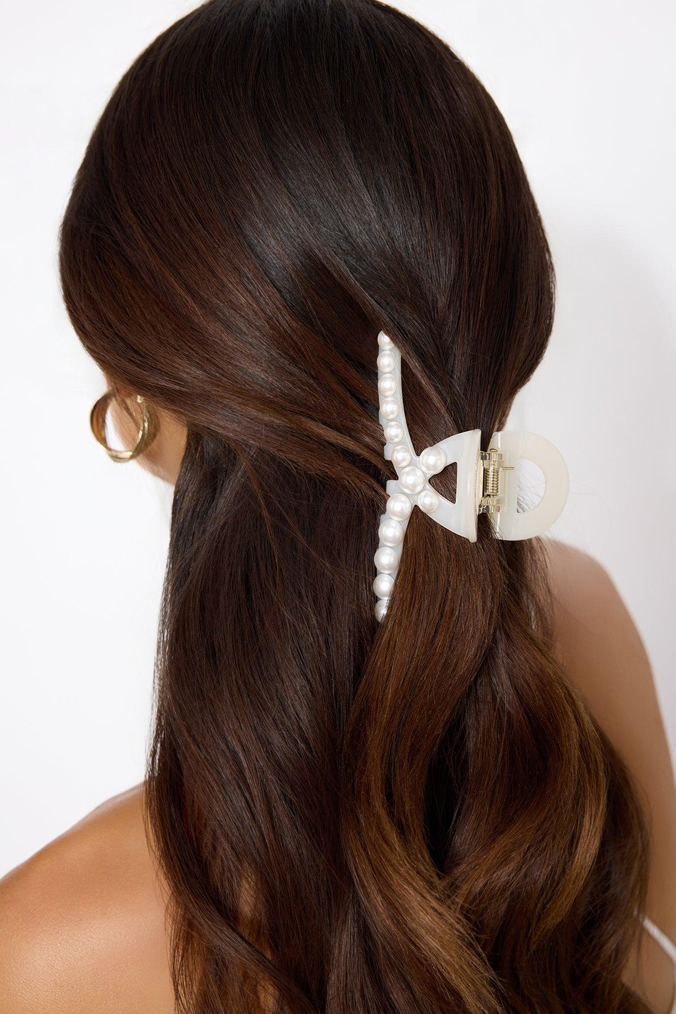 Luxe Pearl Claw Clip Nude Product Image