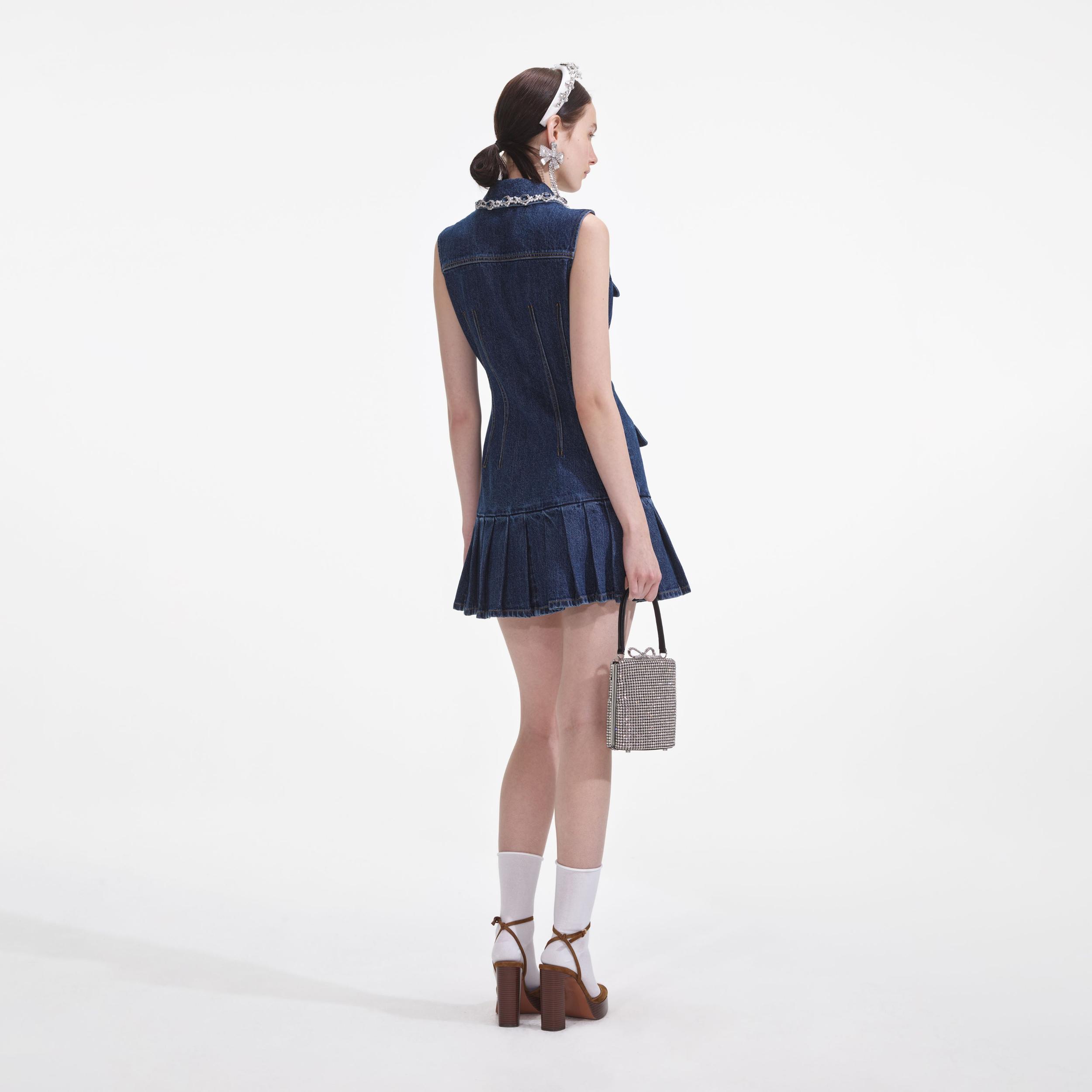 Denim Sleeveless Mini Dress Product Image
