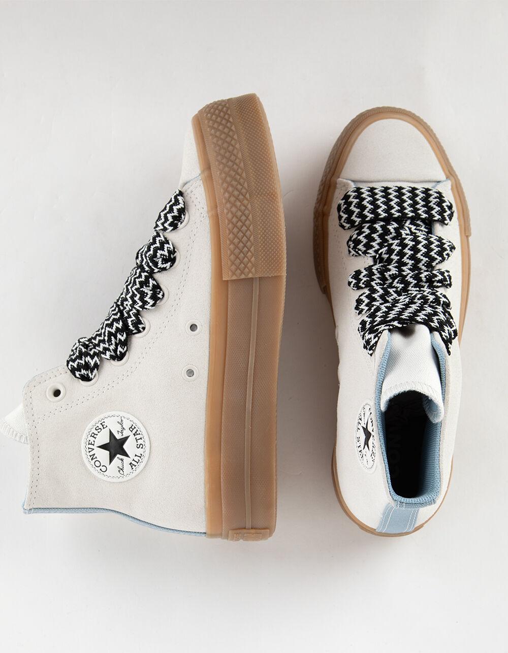 CONVERSE Chuck Taylor All Star Lift Platform Suede Womens High Top Shoes - LILAC Product Image