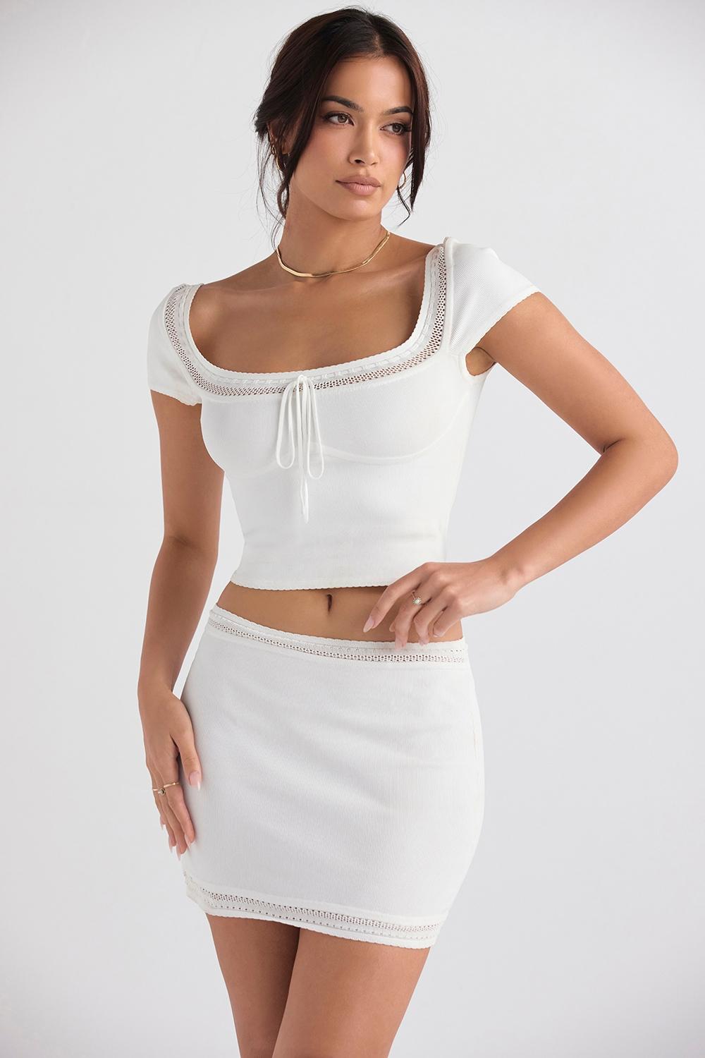 Nola  ivory dainty knit top Product Image