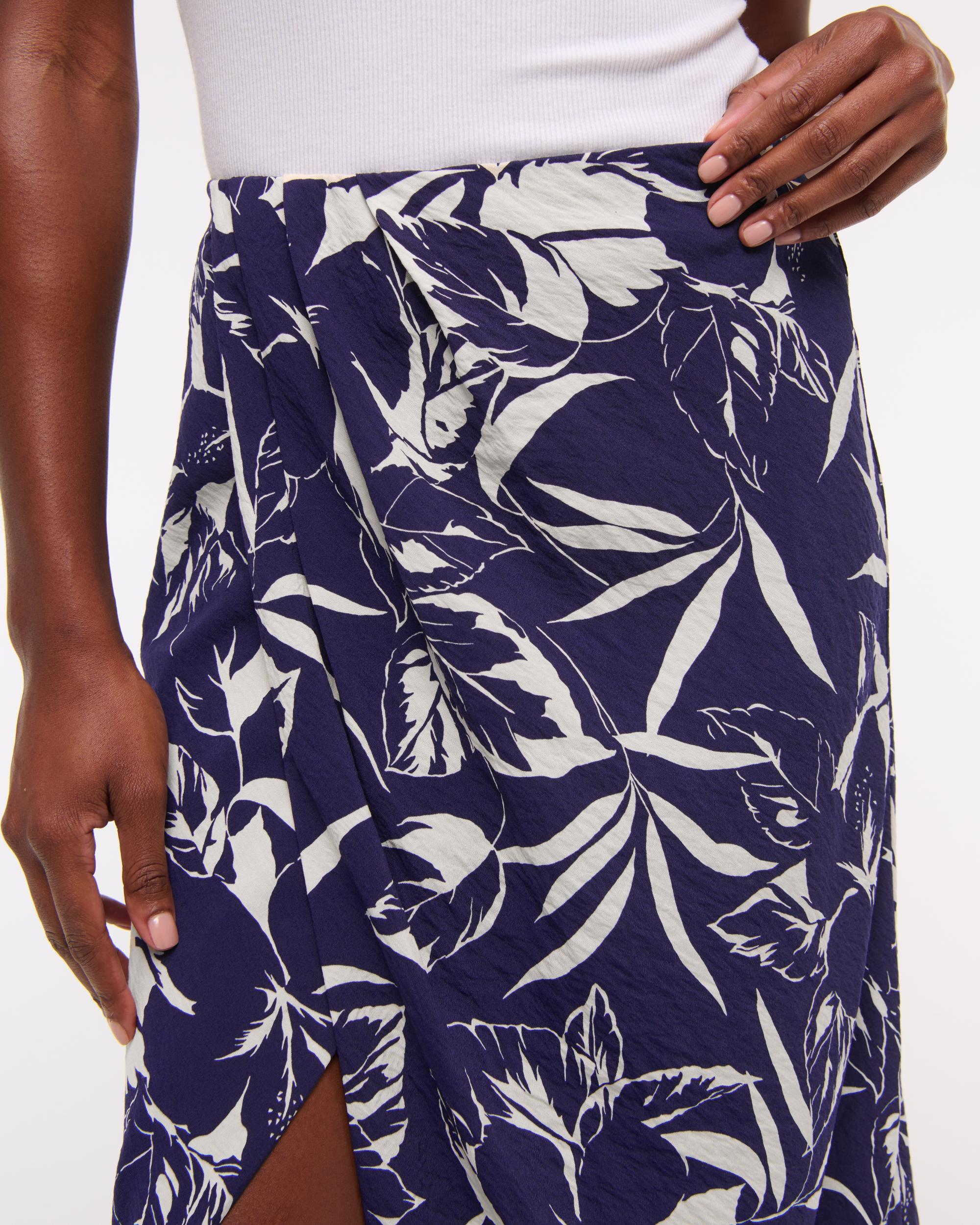 Mid Rise Sarong Maxi Skirt Product Image
