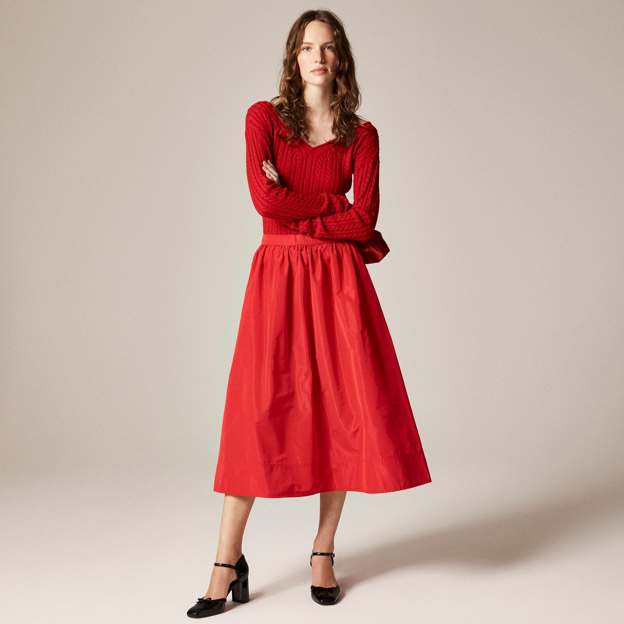 Midi ball skirt in taffeta Product Image